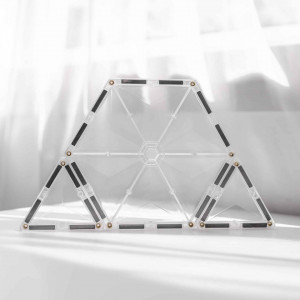 Set de constructie magnetic transparent, Connetix Magnetic Tiles, Clear Pack 34 piese - Img 3