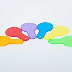 Set TickiT cu șase palete circulare transparente colorate în culori primare și secundare, concepute pentru explorarea luminii și amestecarea culorilor.