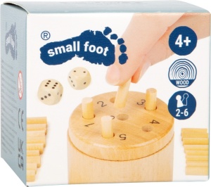 Super Six Dice Game Small Foot - Joc din lemn cu zaruri pentru întreaga familie