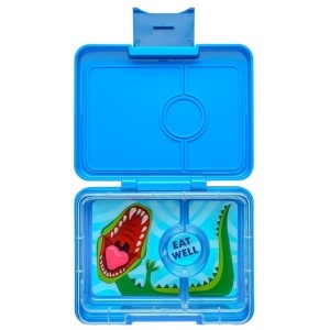 Yumbox Snack Surf – caserolă etanșă mică, cu 3 compartimente pentru gustări.