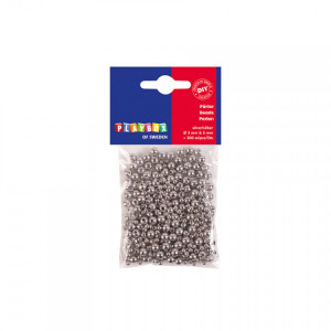 Beads, silver, round, ø 3 mm & ø 5 mm, Playbox