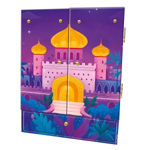 Cutie de bijuterii Sycomore decorativă, cu sertare, suporturi pentru inele, cârlige aurii și accesorii pentru brățări, coliere și charms.
