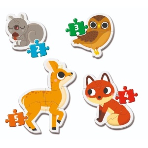 Puzzle Forest Animals 2+ – set Clementoni cu animale din pădure, colorat și educativ, ideal pentru copiii mici.