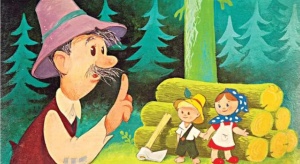 Illusztrált diafilm – Jancsi és Juliska. Klasszikus mese boszorkánnyal, mézeskalács házzal és színes képekkel gyerekeknek.