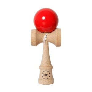 Kendama Play Red – model premium din lemn de fag cu bilă roșie lucioasă, design ergonomic și echilibru perfect pentru trick-uri și joacă freestyle.