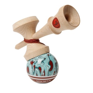 Kendama Record Bloody Ocean Sticky MC – model premium Aqua Series, din lemn de fag, cu finisaj Sticky, echilibru excepțional și design de colecție.