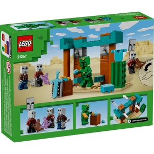 LEGO Minecraft Patrulă Illager de deșert 21267 cu avanpost deșertic, Cavaler Cactus, illageri și accesorii pentru bătălii inspirate din Minecraft.