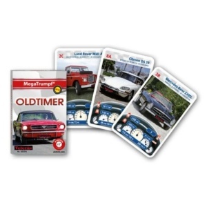 Oldtimer Cars – joc de cărți educativ cu mașini clasice, imagini colorate și detalii tehnice, ideal pentru copii și pasionați auto.