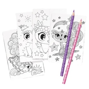 Penar Nebulous Stars deluxe cu 3 compartimente, carioci, creioane colorate și accesorii creative pentru școală și desen.