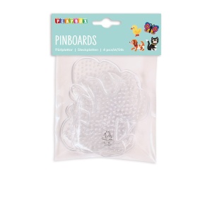 Planșete pentru mărgele termoadezive Playbox – Câine, Pisică, Rățușcă și Fluture (Set 4 bucăți)