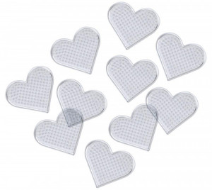 Playbox Planseta pentru margele de calcat - transparent - 10buc - inimioara - Img 1