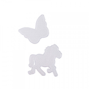 Playbox Planseta pentru margele de calcat - transparent - 2buc- fluture, calut - Img 1