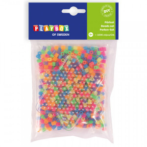 Playbox Set margele de calcat - 1.000buc culori neon + 1 planseta stea - Img 1