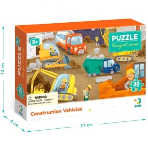 Puzzle educativ, Vehicule de constructie, 30 piese - Img 2