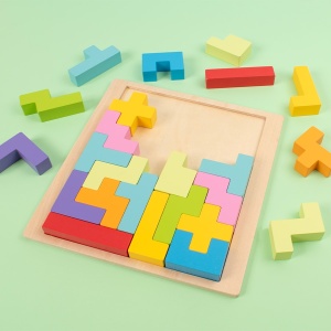 Puzzle Pentomino din lemn Playbox - 12 piese. - Img 4