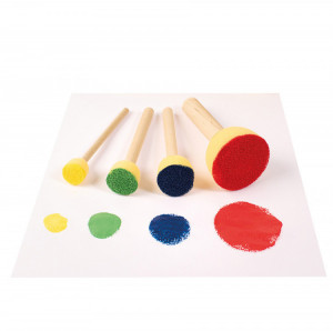 Set de bureti pentru pictura, 4 dimensiuni, 5,20,25 & 40 mm 40 buc, Playbox - Img 3