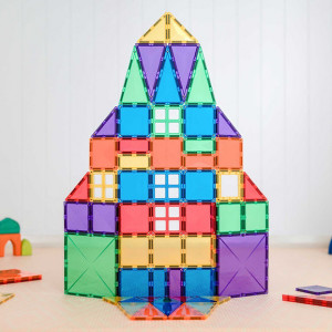 Set educativ magnetic Connetix Rainbow Big Pack 102 piese, culori curcubeu.