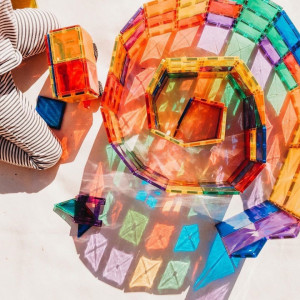 Set de constructie magnetic, Connetix Magnetic Tiles, Creative Pack 100 piese - Img 2
