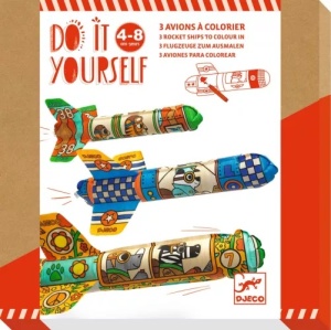 Set DIY Djeco - Avioane de colorat și lansat