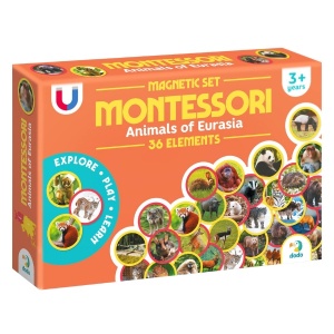 Set Magnetic Montessori – Animale din Eurasia (36 Magneți Educaționali)