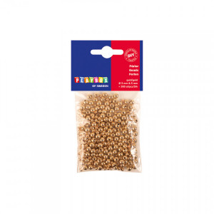 Beads, golden, round, ø 3 mm & ø 5 mm, Playbox
