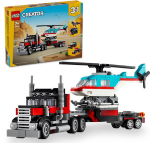 Camioneta cu platforma si elicopter LEGO® Creator