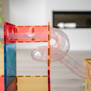 Extensii pentru setul de constructie magnetic, Connetix Magnetic Tiles, Ball Run Pack 66 piese - Img 4