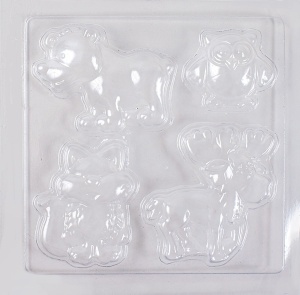 forma cu 4 animale diferite din pădure 170 x 170 mm - Playbox