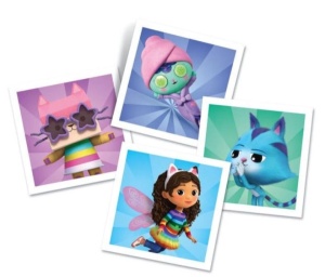 Memo Game – Gabby’s Dollhouse: joc de memorie cu Gabby și prietenii ei pisicuți, plin de culoare și veselie pentru cei mici.