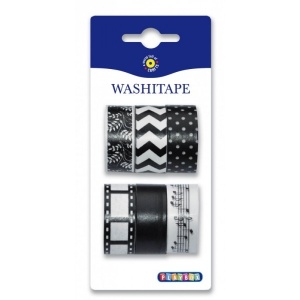 Playbox Washi tape 6 pcs black & white