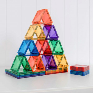 Set de constructie, Connetix Magnetic Tiles, Rainbow Big Pack 42 piese - Img 2