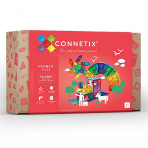 Set de constructie, Connetix Magnetic Tiles, Rainbow Mega Pack 212 piese