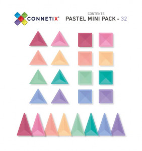 Set de constructie magnetic, Connetix Magnetic Tiles, Pastel Pack 32 piese - Img 3