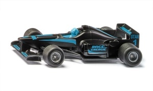SIKU 1357 – Mașină de curse tip Formula 1 din metal, cu uși mobile și anvelope din cauciuc, design sportiv și detalii realiste pentru colecționari.