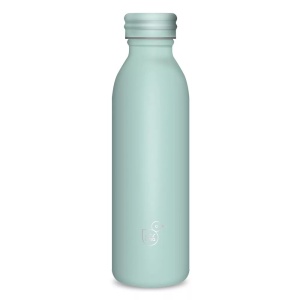 Sticlă termoizolantă Ars Una Aqua de 600 ml din oțel inoxidabil cu pereți dubli, capac etanș și design modern, ambalată într-o cutie rotundă din carton.