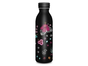 Sticlă termoizolantă din oțel inoxidabil Ars Una, model Black Hibiscus, 600 ml
