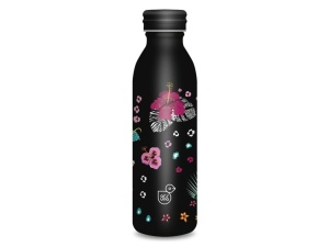 Termos Ars Una Vacuum Bottle Black with Flowers 600 ml