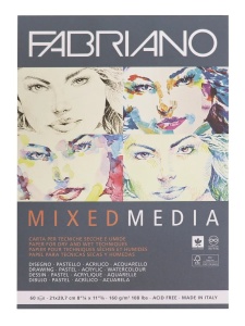 Bloc desen Mix Media, A4, 160g, 60 file, fara spirala Fabriano