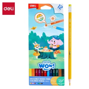 Creioane colorate cu gumă Color WOW! Erasable 12 culori - Deli