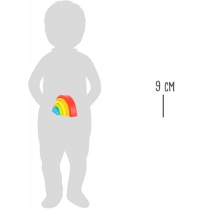 Set de cuburi de construcție din lemn Rainbow, colorate cu vopsele pe bază de apă, pentru dezvoltarea creativității și motricității copiilor.