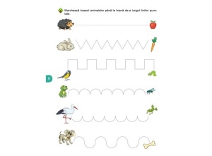 Caietul „Învățăm să scriem – Caiet cu exerciții grafice” de la Kreativ, cu exerciții educative pentru dezvoltarea motricității fine și pregătirea copiilor pentru scriere.