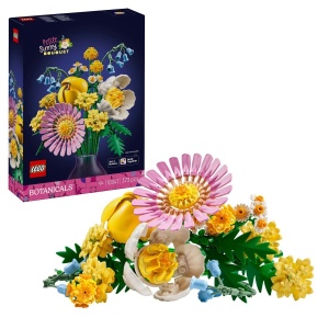 LEGO Botanicals Mic buchet luminos 10347 cu flori pastelate construibile, inclusiv bujor, lalea, gerberă și zambile, pentru decor și relaxare creativă.