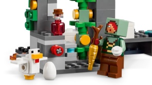LEGO Minecraft Întâlnirea cu Temnicerul 21274 cu Temnicer construibil, peșteră luxuriantă, diamante și funcții interactive inspirate din jocul Minecraft.