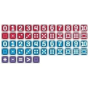 MAGNA-TILES microMAGS Learn Numbers, set educativ magnetic pentru învățarea cifrelor, numărării și operațiilor matematice de bază prin joacă STEM.