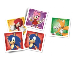 Joc de memorie Clementoni Memo Game Sonic cu 48 de carduri ilustrate cu personaje din universul Sonic, destinat dezvoltării memoriei și atenției copiilor.
