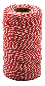 Playbox Cotton twine red & white 100 m x 2 mm - Img 1