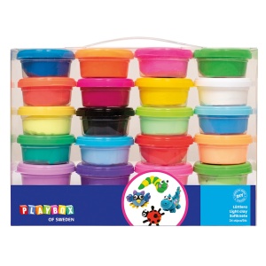 Playbox Light Clay 24 x 14 g - Plastilină ușoară în 24 de culori pentru activități creative