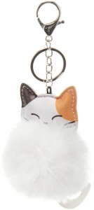 Pompon Ars Una White Cat - accesoriu pentru ghiozdan