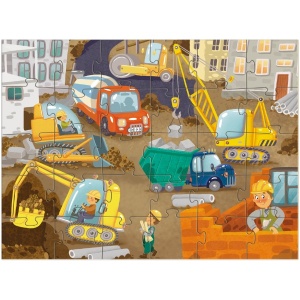 Puzzle educativ, Vehicule de constructie, 30 piese - Img 4