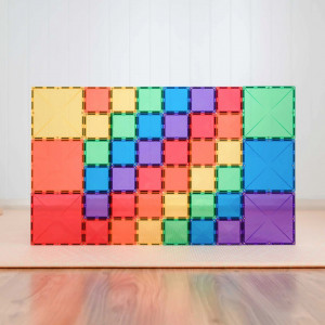 Set de constructie, Connetix Magnetic Tiles, Rainbow Big Pack 42 piese - Img 3